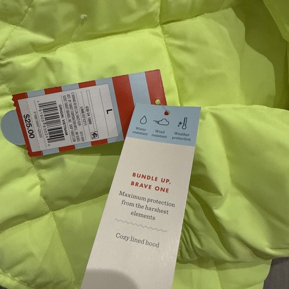 Cat & Jack Neon Puffer Jacket With Hood - Picture 4 of 4